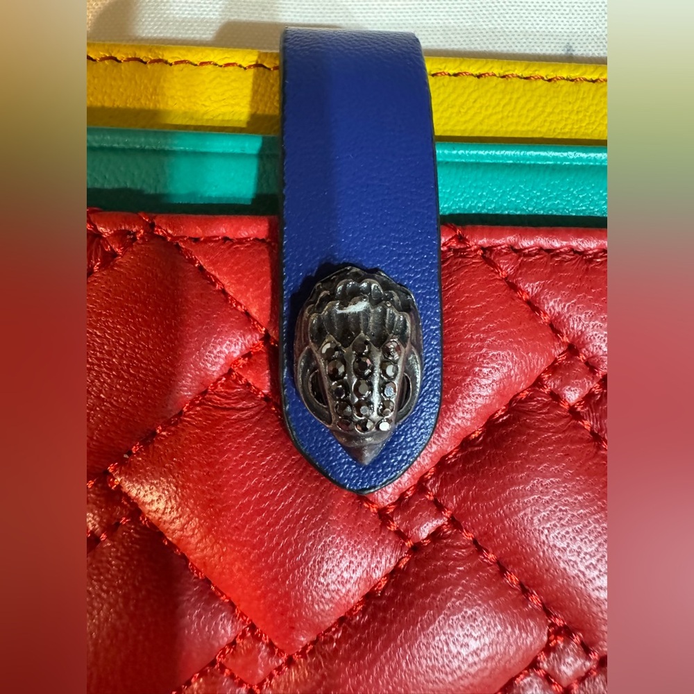 Kurt Geiger Multi-Color Quilted Leather Card Holder - Picture 3 of 7